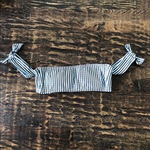 J crew gingham tube bikini top